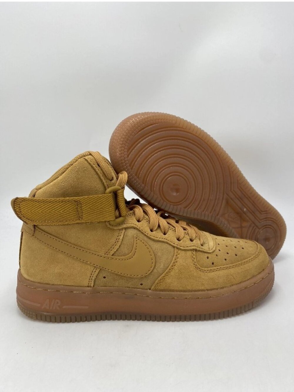 Nike Air Force 1 One High GS Wheat Flax Brown Suede CK0262-700 5Y/6.5-7W